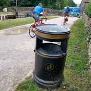 Litter bin on the towpath at Gargrave