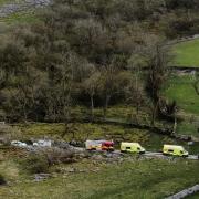 Emergency services at the scene on Saturday
