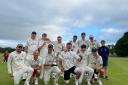 Oakworth celebrate winning the Wynn Cup in 2022, defeating Bingley Congs by seven wickets at Skipton CI