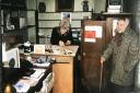 Post Mistress Annis Gill in Arncliffe Post Office with Mary Miller during the 1990s