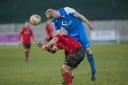 Eccleshall's Callum Downie uses Chis Wademan as a back rest to win this challenge Picture: David Brett