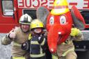 William with his new friends at Skipton fire station open day in aid of Candle-lighters