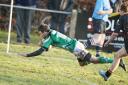 Christian Georgiou, seen scoring a try at home to Cambridge, returns at centre for the Greens