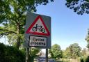 Cycle way crossing on the A59