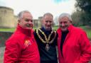 From left: Simon Thomas, Richard Judge and Mike Davies, MBE at the start in Skipton