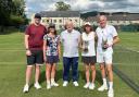 Club president Trevor Dixon with finalists Sally Clarke and Graeme Southam, right, and Sally Hopkinson and Jack Tarrant