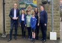 Julian Smith with staff and pupils  at Bradleys Both Primary School