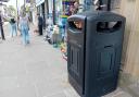 One of the new 'larger capacity ' litter bins in Skipton