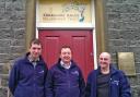Stories in Stone project officer Chris Lodge with Millennium Trust colleagues Dave Tayler and Don Gamble.