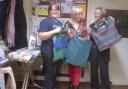 Bag making, from left: Jo Rhodes, Kim Winder and Penny Lowe