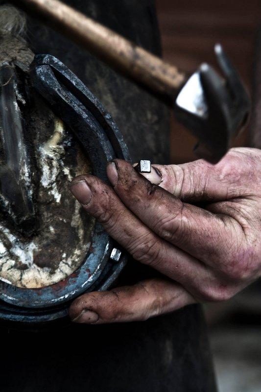 A farrier at work by Ermysted's Grammar School pupil Will Stanley 
