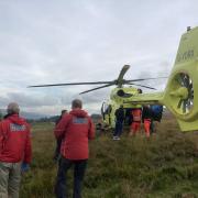 Yorkshire Air Ambulance working with mountain rescue team