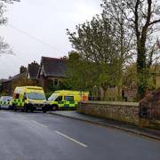 Emergency services outside St Andrews Church, Gargrave on Sunday