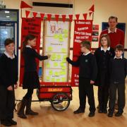 Parliamentary candidate Malcolm Birks visits Cowling School