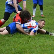 Ben Norton goes over for his first try of the season for Cowling Harlequins