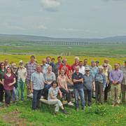 More than 40 people attend the official launch of the Stories in Stone project at Broadrake Farm near Chapel-le-Dale.