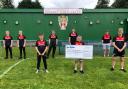 Keighley Albion with a cheque for Sue Ryder - Manorlands Hospice