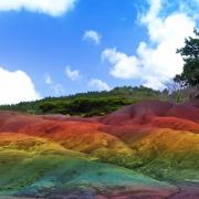Coloured sand dunes at Mauritius. Pictures: Chris Hutchinson