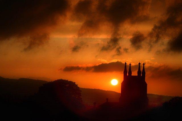 Christ Church, in Skipton, stands in outline against the late October sunset in this picture by Craven Herald photographer Stephen Garnett.