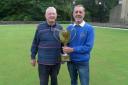 Steve Hounslow, right, of Rolls Royce Bowling Club, won the Dick Keighley Cup while Warren Burnett Senior was runner-up