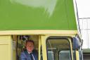 Robbie Moore was among visitors to the launch of the vintage bus service