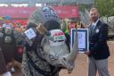 Chris Green broke the record for fastest marathon dressed as a mammal (male) - Rhinoceros