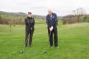 Pictured on the 13th tee at Skipton Golf Club when the new 2023 season teed-off on Saturday are Men’s and Ladies’ Captains Bob Jarman and Lorraine Raeburn. Photo credit: Robin Moule