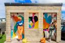 Interactive live mural painting in Skipton for Yorkshire Day