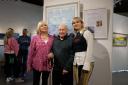 Beverley Hicks, Peter Hicks and Phoebe Scott at the Dales Countryside Museum exhibition opening