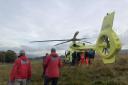 Yorkshire Air Ambulance working with mountain rescue team