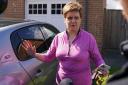 Former first minister of Scotland Nicola Sturgeon spoke briefly after her husband was charged by police (Andrew Milligan/PA)