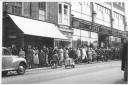 Queue in the 1950s for Bridge Street branch of York butchers Wrights