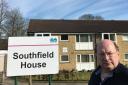 Ward councillor Adrian Naylor outside Addingham sheltered housing complex Southfield House.