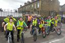 Year five children at Sutton CP School learning how to stay safe while cycling