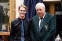 Skipton's Golfer of the Year Max Berrisford with club captain Danny Hughes