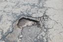 Pothole in the A59 in West Craven