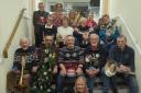 Barnoldswick Brass Band, with festive jumpers