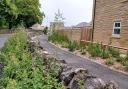 The new pedestrian path alongside Skipton Road to Embsay