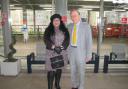 Ahlam Dukhhani and Richard Hargreaves on their way to the garden party