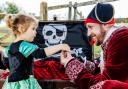 Princess Rosie Bednarek from Barnoldswick meets Captain Swash-buckle at Thornton Hall Country Park’s Princess and Pirate Adventure.
