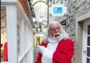 Santa checks out the Christmas trail in Craven Court, Skipton