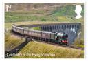 Flying Scotsman over Ribblehead viaduct stamp will bear last silhouette of the Queen