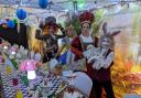 Alice at her Wonderland tea-party with other Lewis Carroll characters at a previous event in Barnoldswick