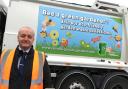 David Walker with one of the new green bin logos