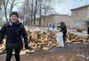 Delivering 10 tons of fuel wood near Bakhmut to people living in their freezing cellars January 2023