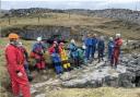 Caving group at the Buttertubs