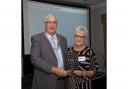 Volunteer of the year, Anne Galloway with council chair David Ireton