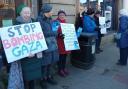 Three Peaks for Palestine protest outside Barclays Skipton