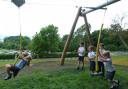 The popular zip wire at the children's play area in Aireville Park