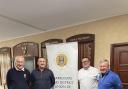 HDUGC President Alastair Davidson with winners Chris Payne, Arthur Conley and Ed Cooper of Skipton GC